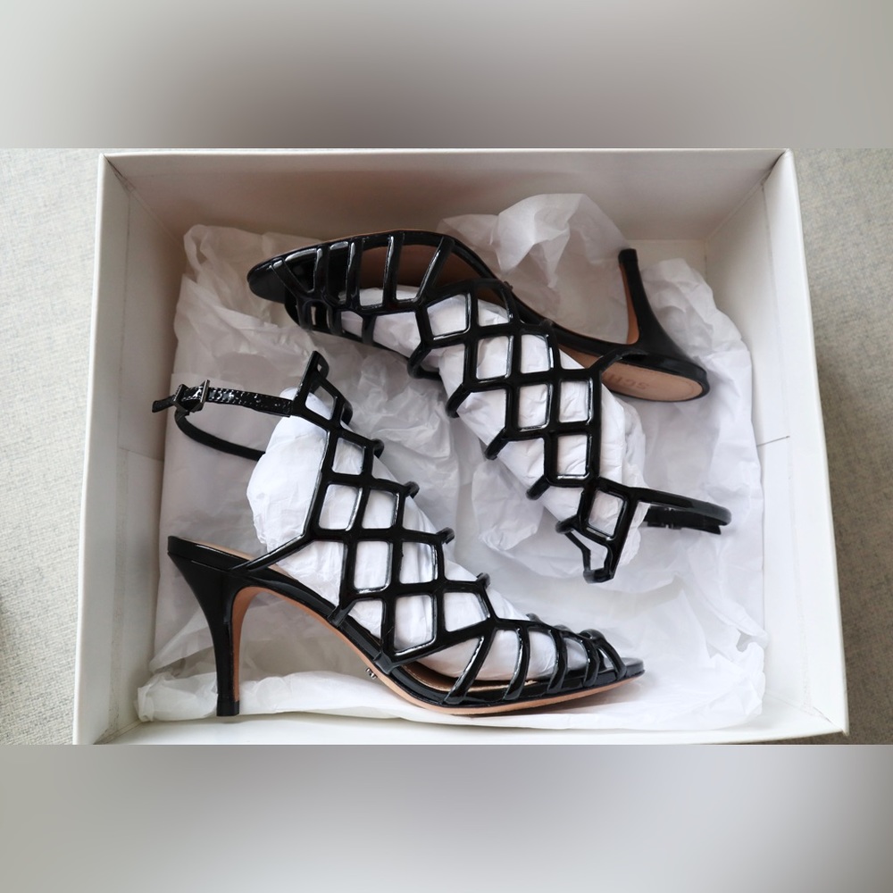 Schutz Black Morley Caged Heels - 5.5